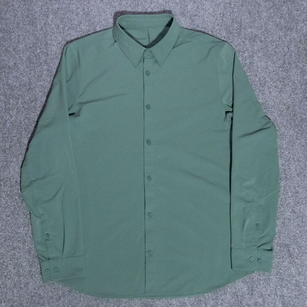 Lululemon New Venture Slim Fit Long Sleeve Performance Stretch Button Shirt XL
